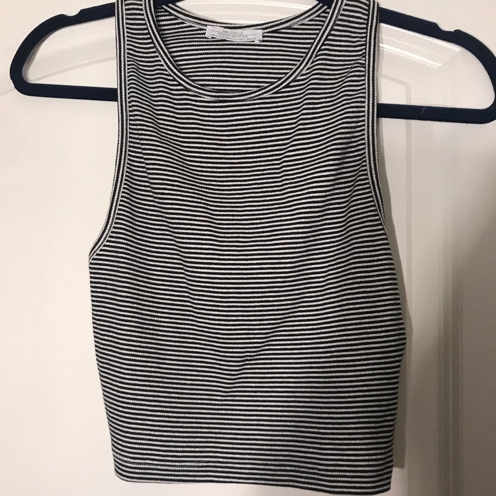 Zara black & white striped croptop | Size L